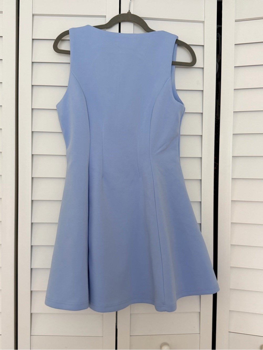 SHEIN Sleeveless Pastel Blue Fit & Flare Mini Dress
